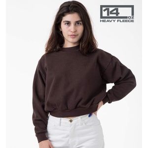 Los Angeles Apparel Mockneck Cropped Sweatshirt